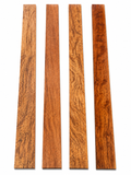 Lot #7, four flame-figured exotic hardwood boards with swirl grain