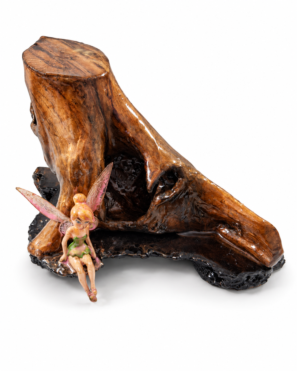 Enchanted Fairy reclaimed wood and epoxy sculpture, exact piece shown