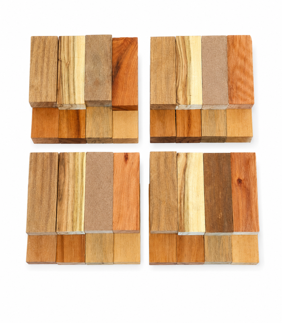 Exotic wood variety pack, 8 assorted blocks, representative lot
