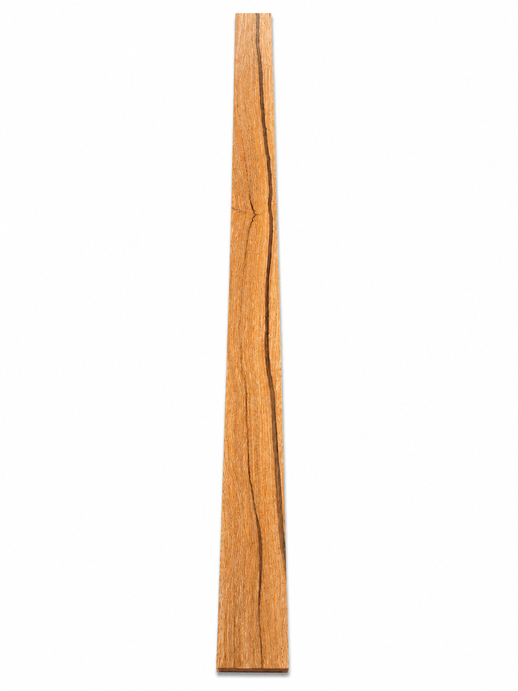 Exotic hardwood board with serpentine grain figure