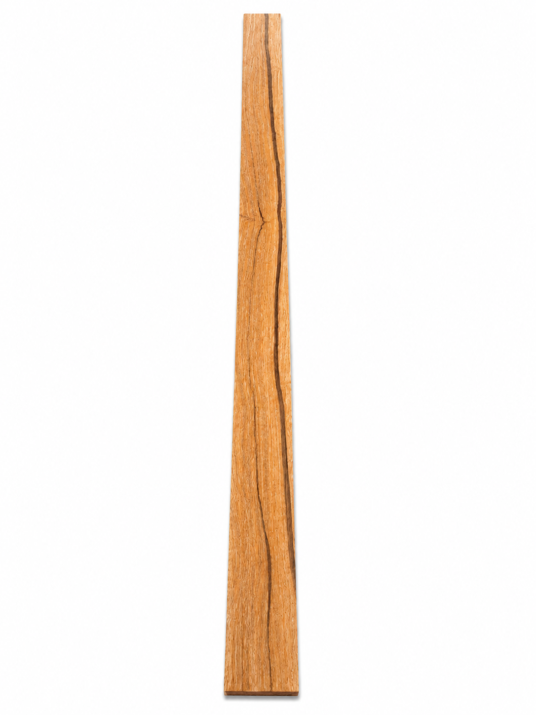 Exotic hardwood board with serpentine grain figure