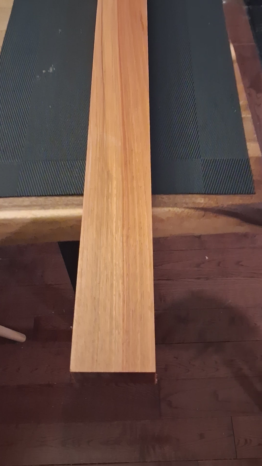 Premium Chatoyant Exotic Hardwood Board – Golden-Brown Silky Shimmer – 40" × 2½" × 1⅛" – 0.95 g/cm³ – Unique Piece