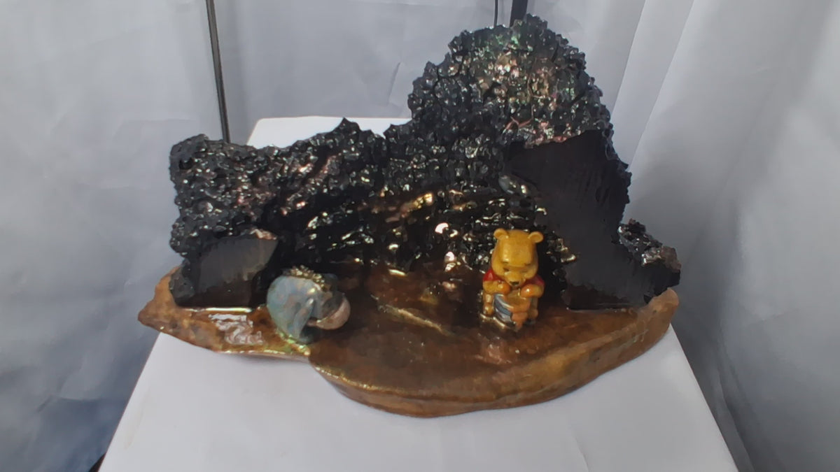 Winnie the Pooh & Eeyore – One-of-a-Kind Wood & Epoxy Woodland Sculpture