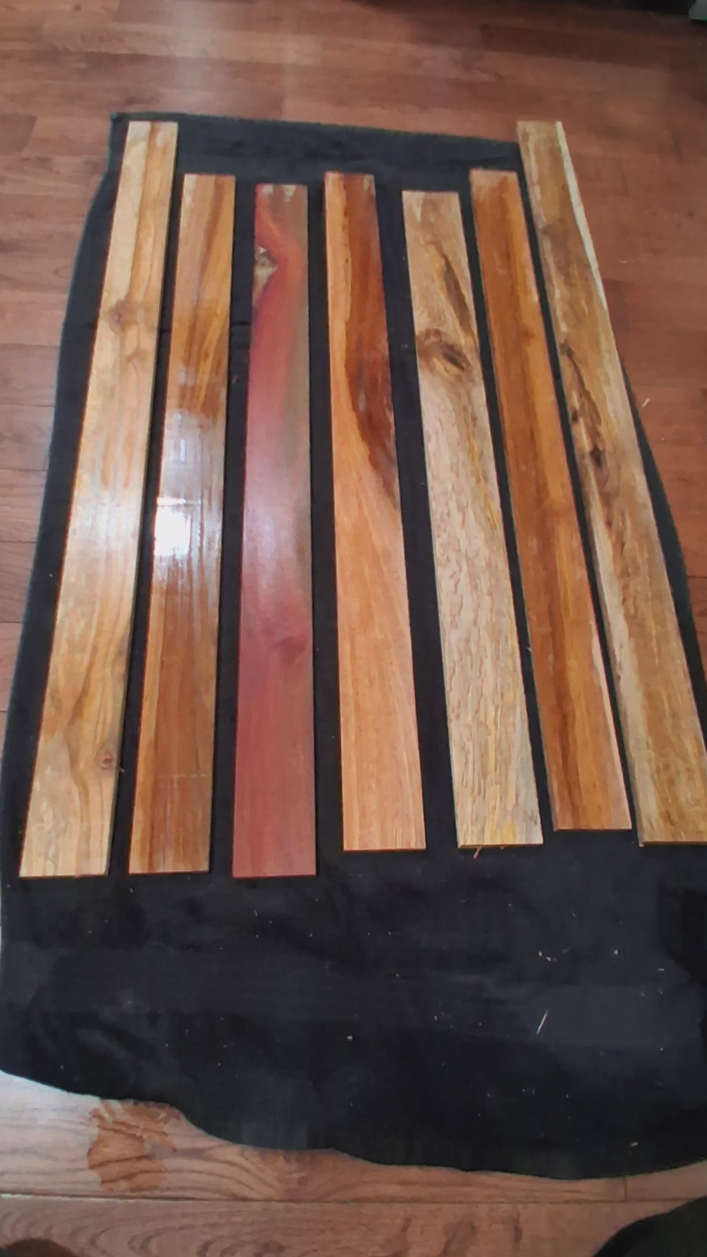 Lot #6 – 7 Figured Exotic Hardwood Boards – Varied Colors & Grain – Exact Pieces