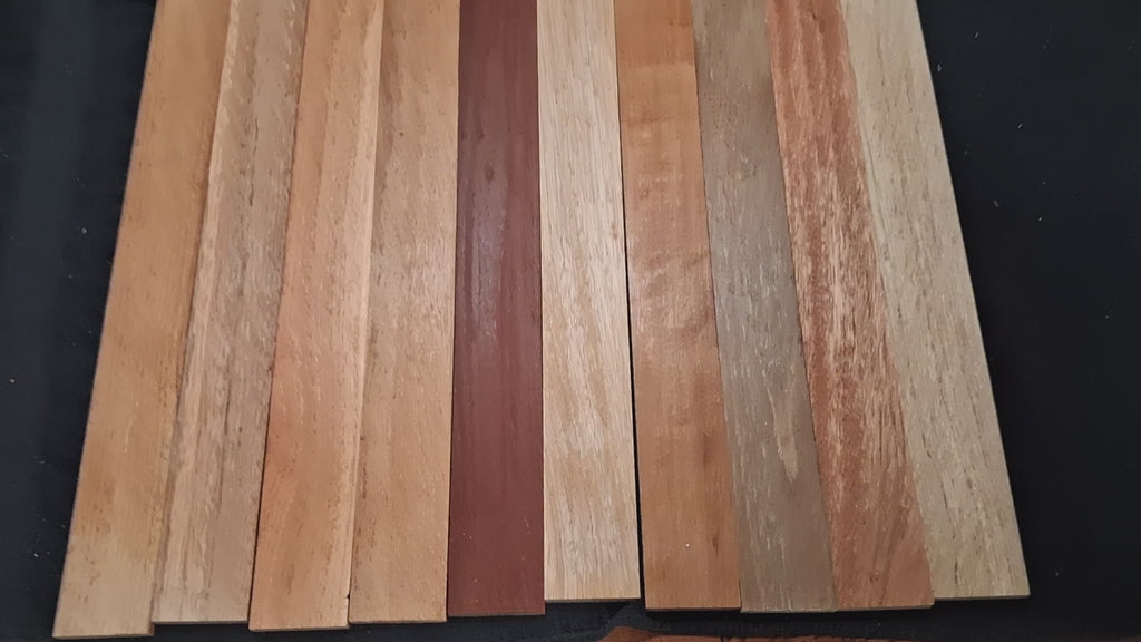Premium Exotic Hardwood Board Pack – 10 Boards – 24" × 2¼" × 5/16" Min. – Lot A