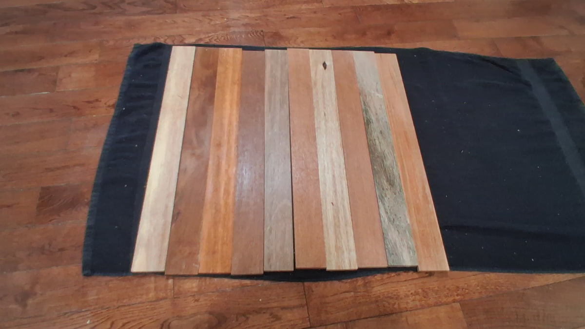 Premium Exotic Hardwood Board Pack – 10 Boards – 24" × 2¼" × 5/16" Min. – Lot B