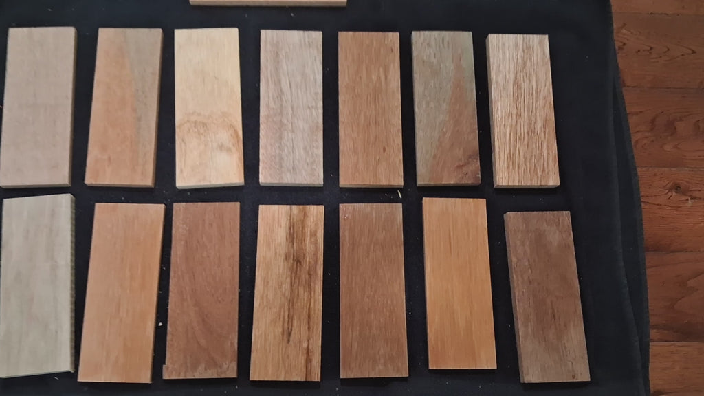 Exotic Wood Craft Boards – Unique Set of 15 – 6½" × 2½" – Lot C