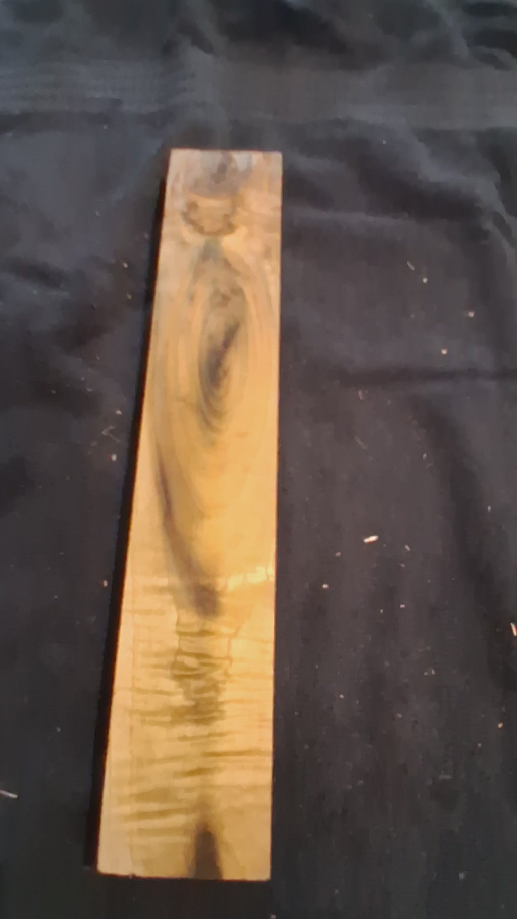 Figured Teak-Type Exotic Wood – Olive-Gold Chatoyance – 12 1/4" × 2 1/4" × 7/8" – product video