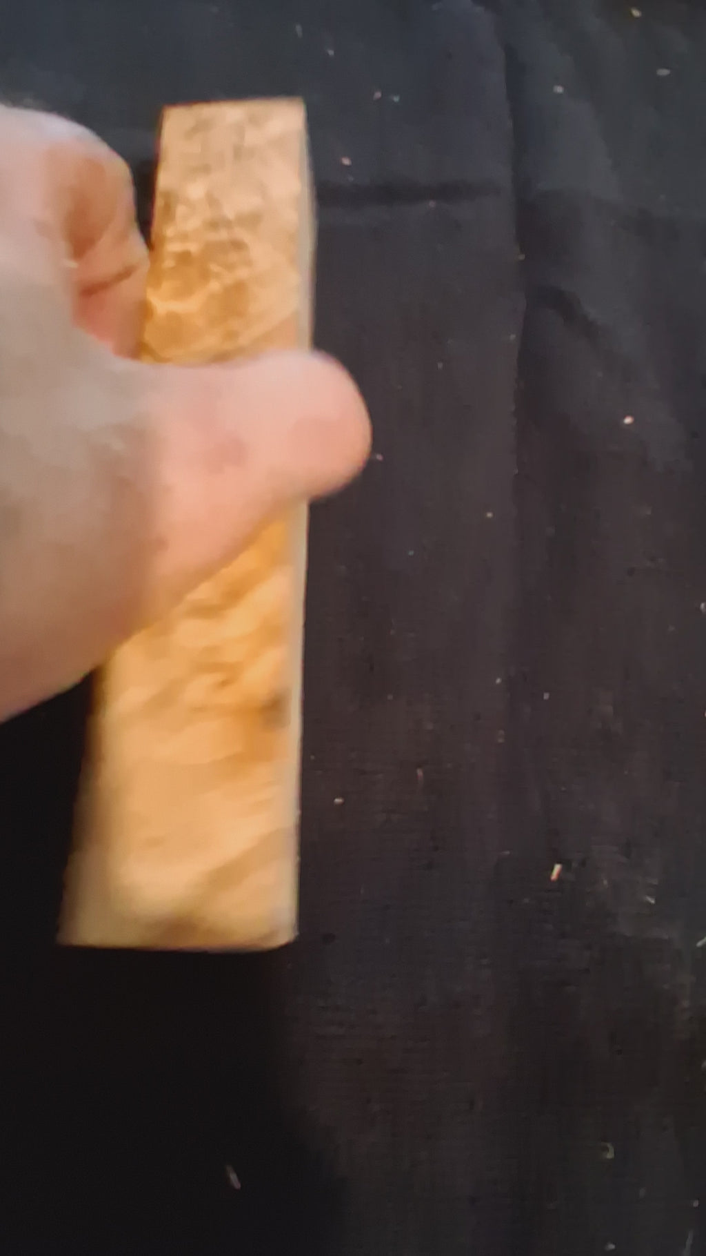Spalted Yellow Birch Blank – Golden Figure & Dark Zone Lines – 7"×1¼"×1¼" – product video