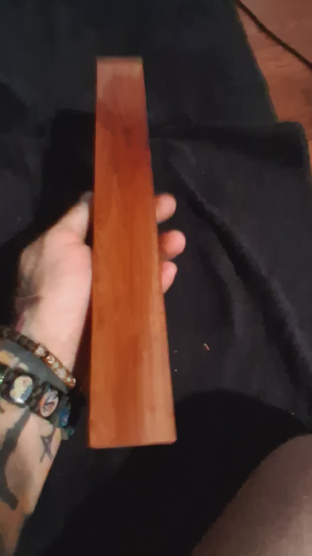 Dense Deep Red Exotic Wood Blank – Rich Grain – 12"x1½"x1⅜" – product video