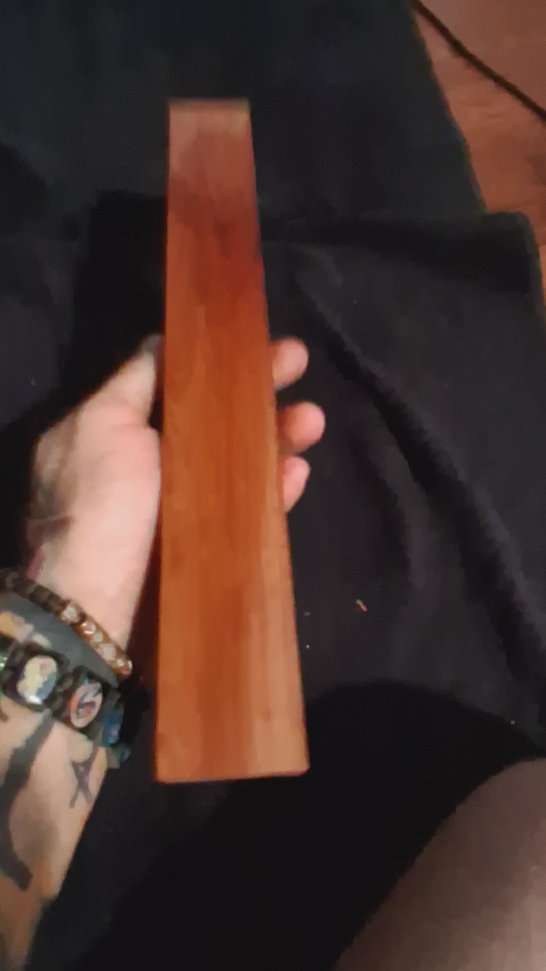 Dense Deep Red Exotic Wood Blank – Rich Grain – 12"x1½"x1⅜" – product video