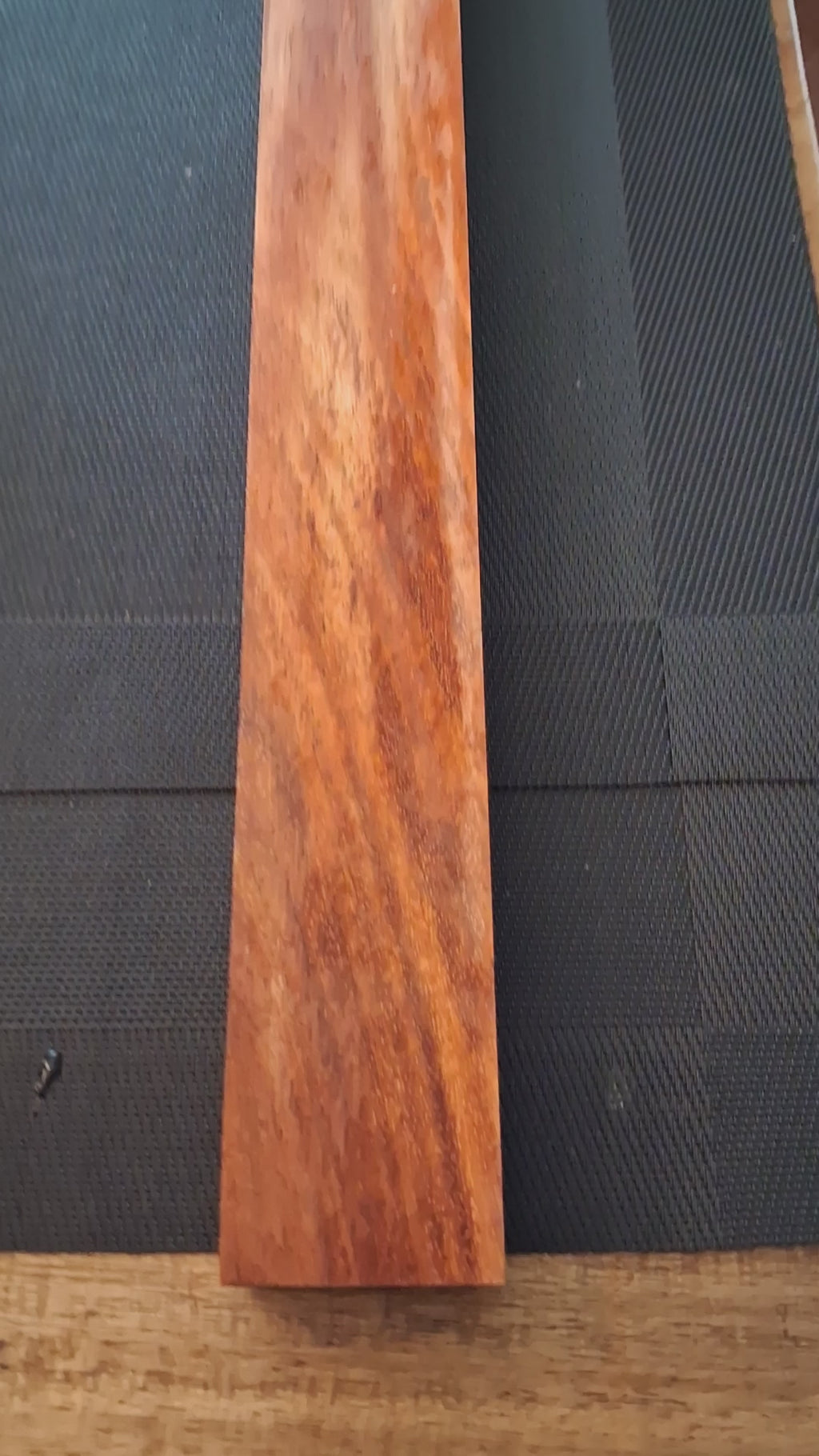 Premium Kempas Hardwood Blank – Vibrant Orange Figure – 25¾" × 2¼" × 1" – 1.06 g/cm³ – Unique Piece