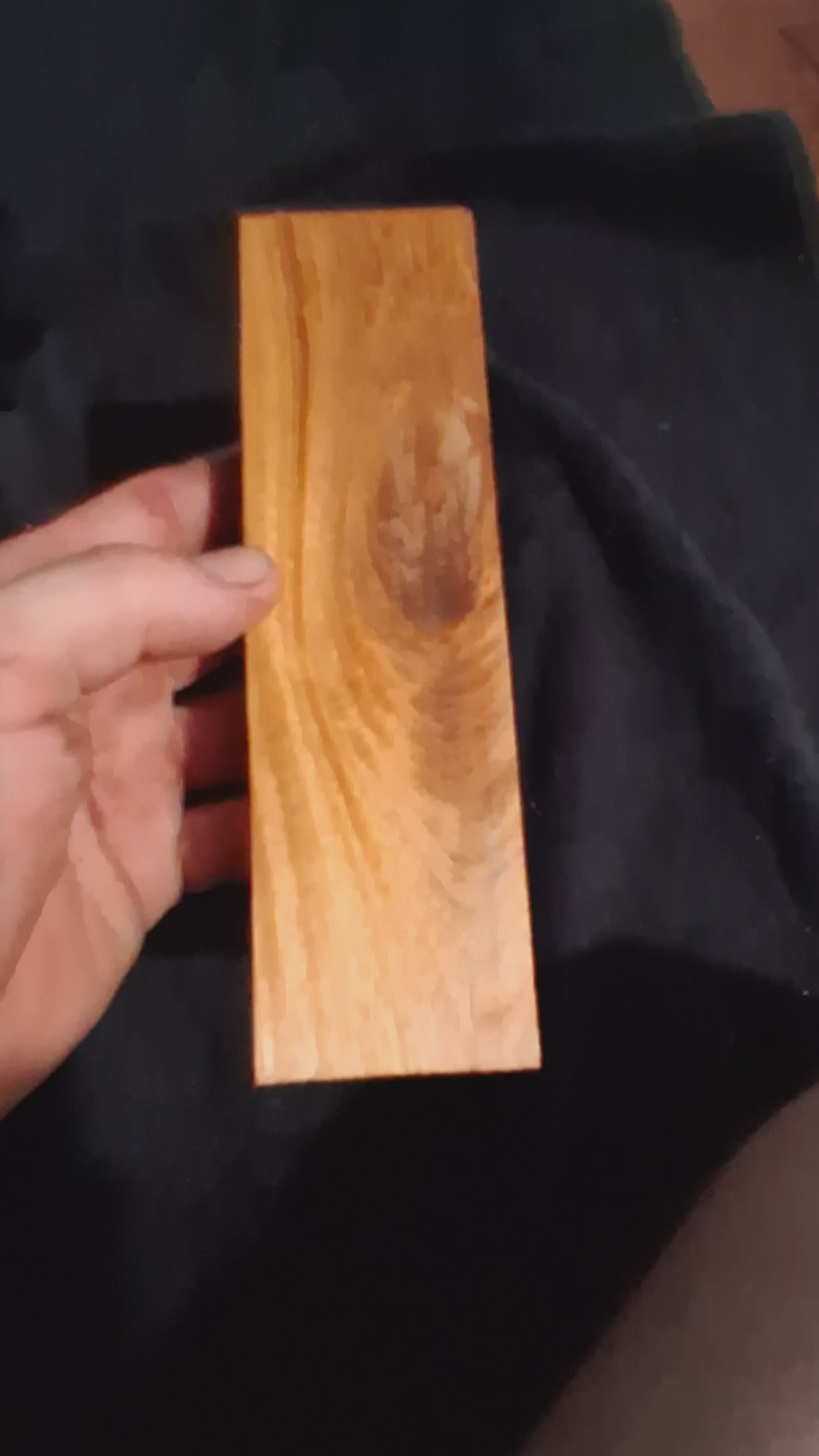 Dense Golden Exotic Wood Blank – Natural Eye & Flowing Grain – 6 7/8" × 2" × 1" – product video