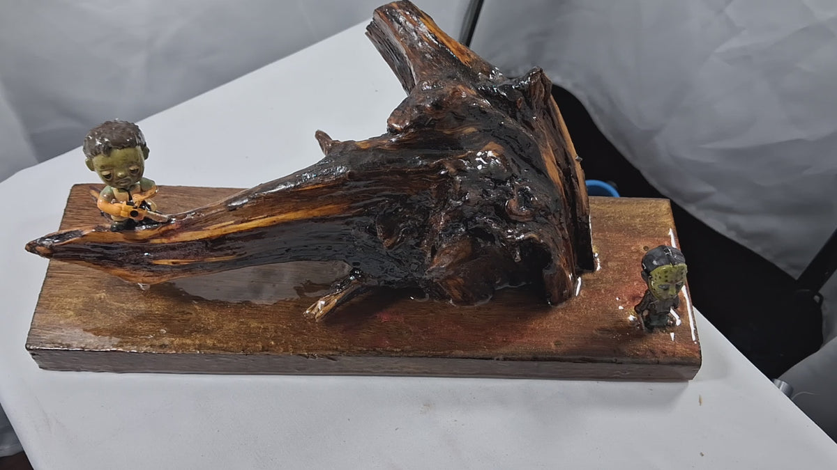 Horror Universe – Jason & Michael Myers One-of-a-Kind Reclaimed Wood & Epoxy Sculpture