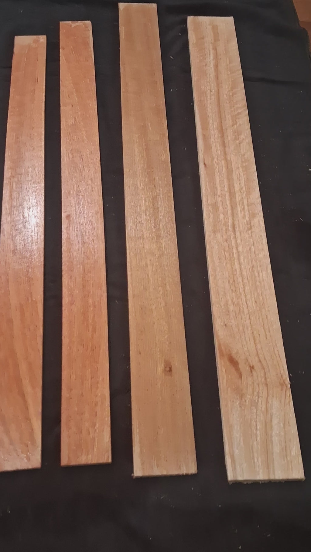 Lot #4 – 4 Rosewood Long Boards – Salmon & Pink-Brown Tones – Exact Pieces
