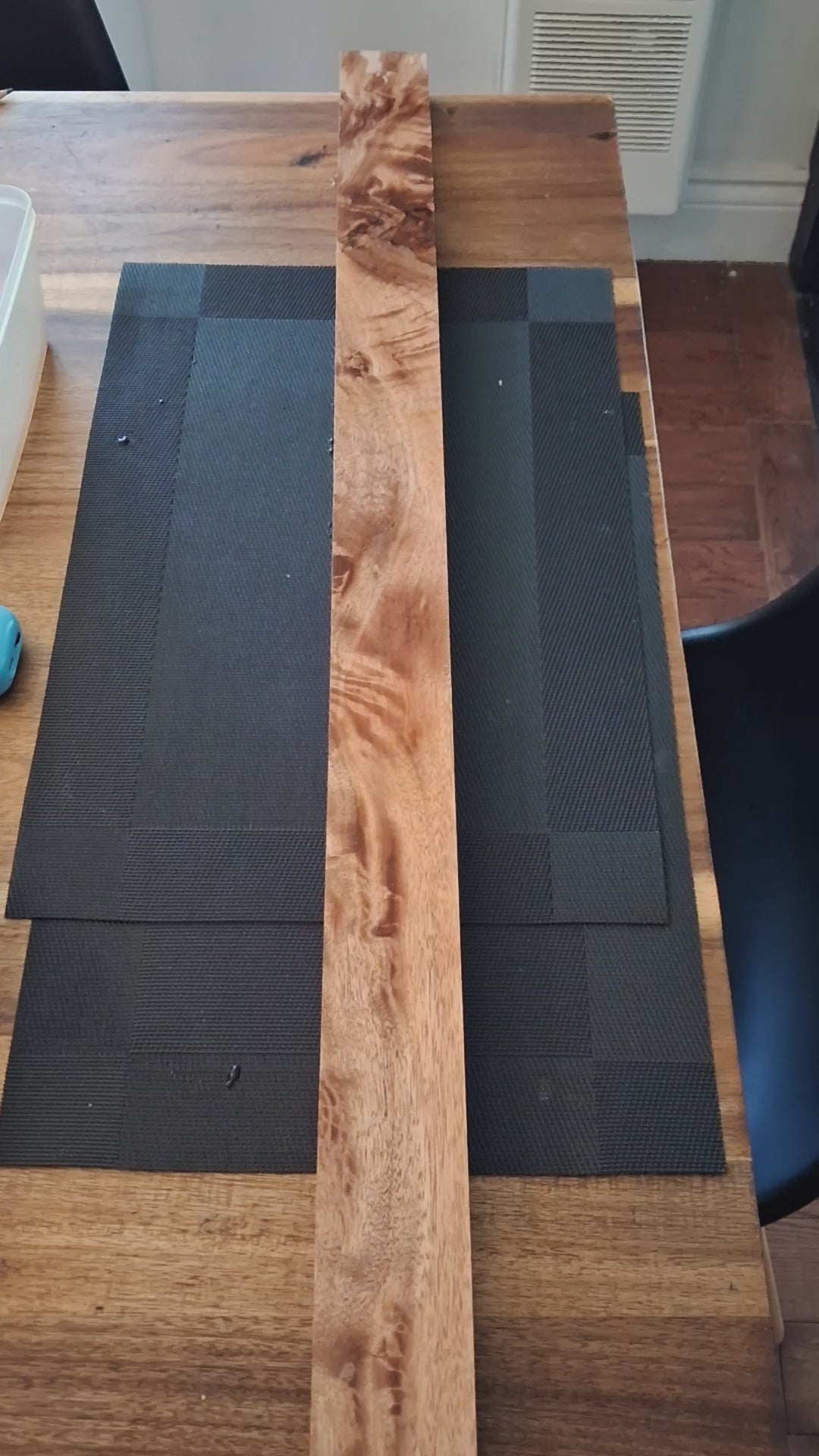 Highly Figured Exotic Hardwood Blank – Exceptional Chatoyance – 33¾" × 2¼" × 1⅛" – Unique Piece