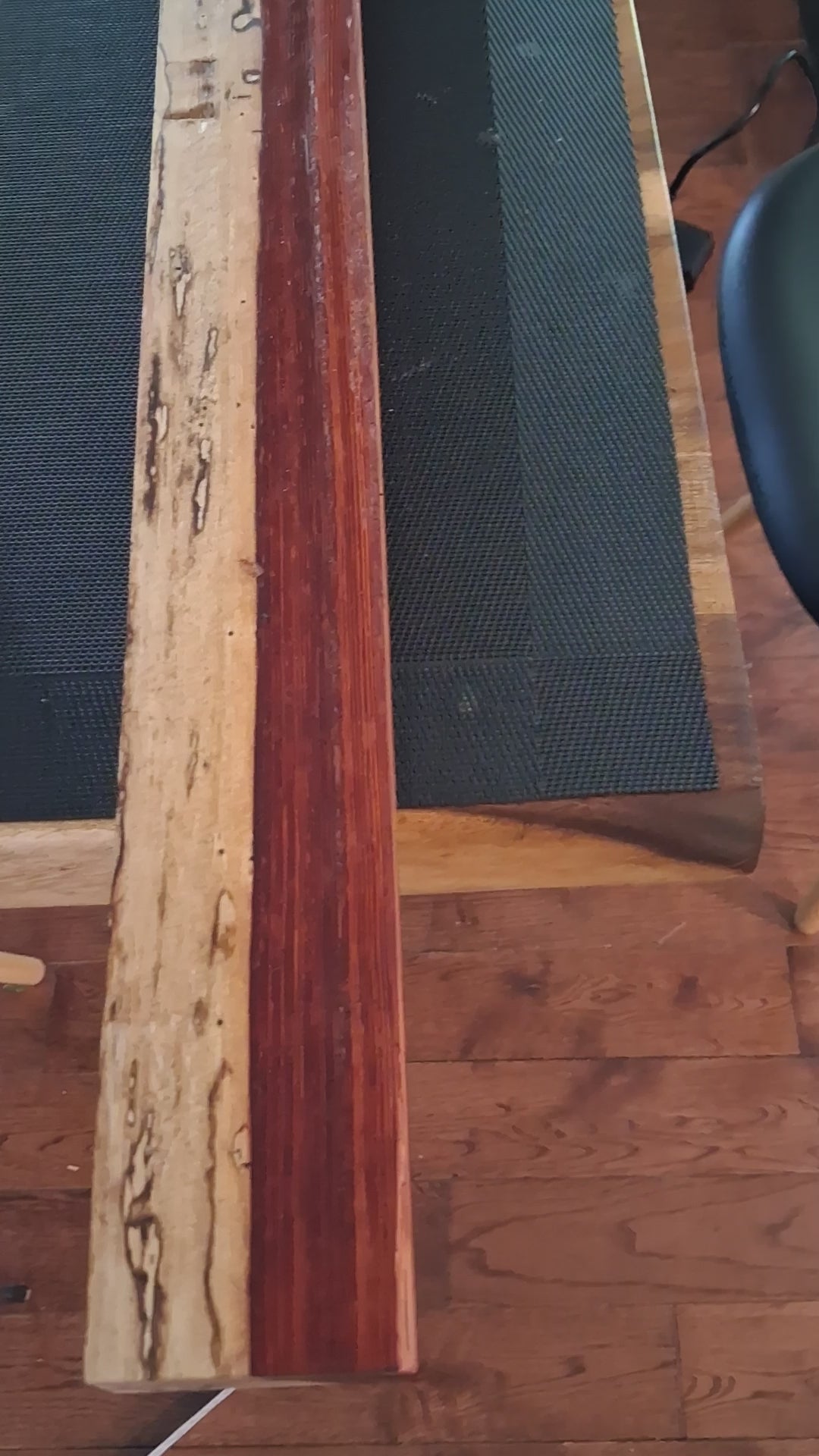 Premium Spalted Red Mahogany Exotic Hardwood Slab – Rare Natural Figure – 39¾" × 2¾" × 1½" – Unique Piece