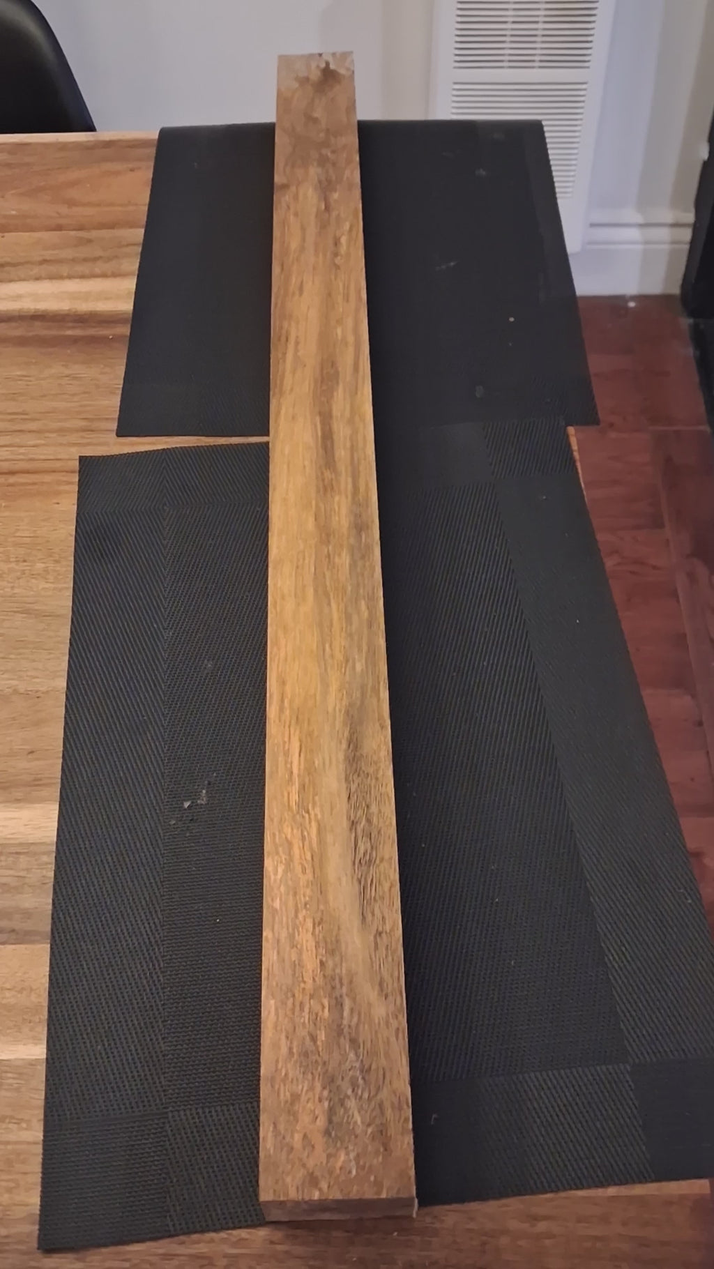 Spalted Exotic Wood Board – Dramatic Marbled Figure – 33¼" × 2¼" × 1¼" – product video