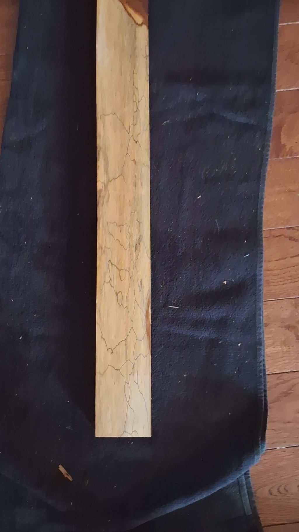 Spalted Hardwood – One-of-a-Kind Long Blank – 33⅜" × 2½" × 1¼" – Red-Brown Knots
