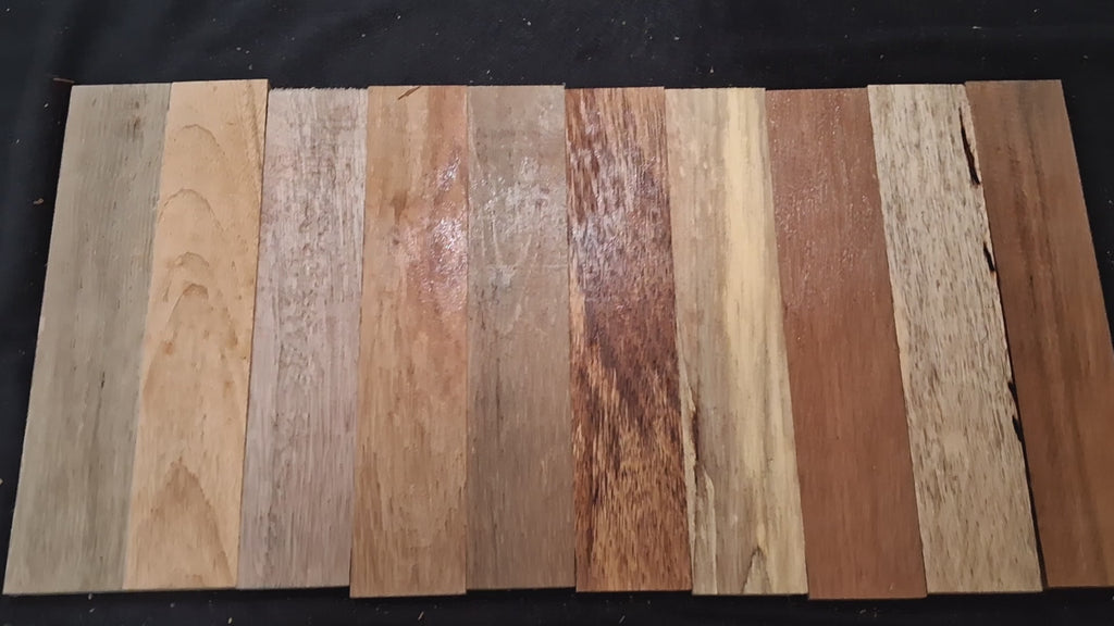 Premium Exotic Hardwood Board Pack – 10 Boards – 12" × 2¼" × 5/16" Min. – Lot A