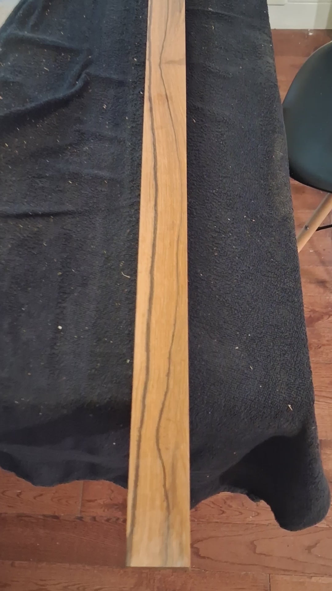 Premium Exotic Hardwood Blank – Serpentine Grain Figure – 39 7/16" × 1 7/8" × 1" – Unique Piece