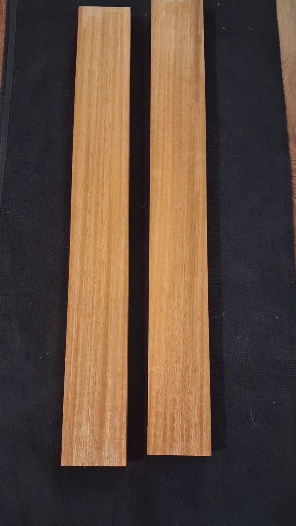 Matched Pair of Golden Exotic Wood – 20½"×2¾"×1⅛" (Set of 2) – product video