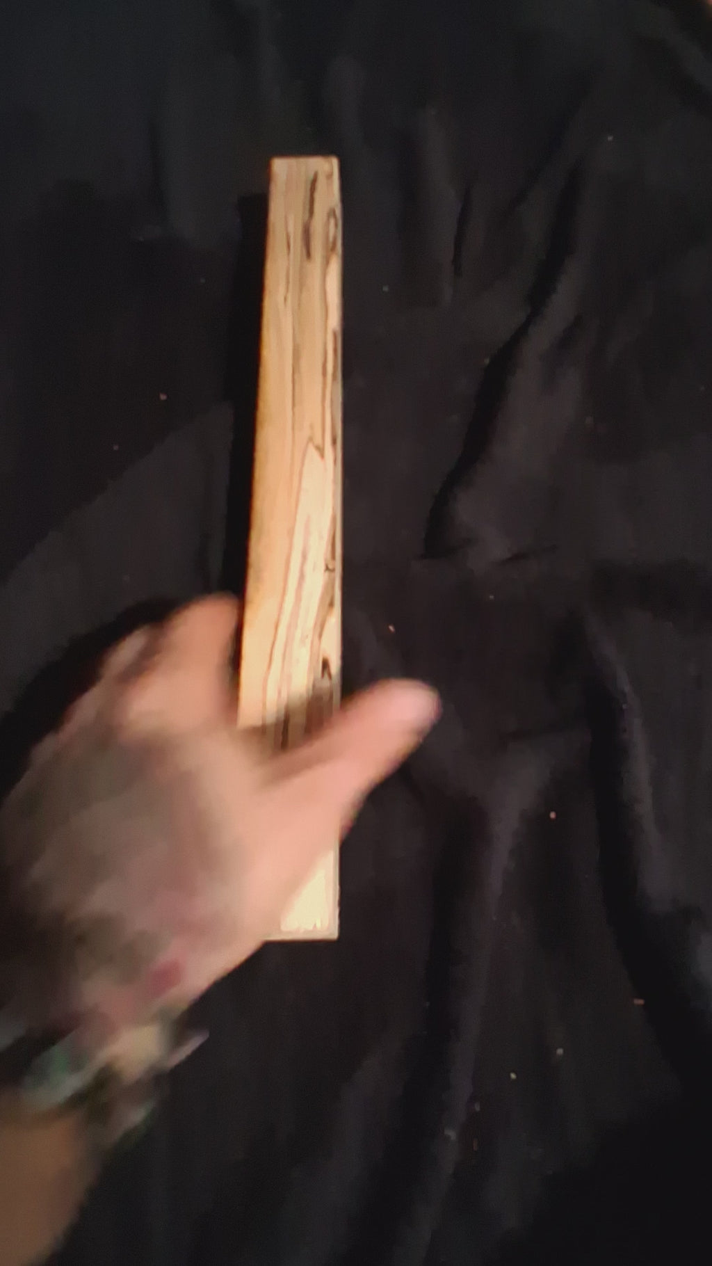 Unique Spalted Wood Blank – Dramatic Natural Zone Lines – 15"×1¼"×1¼" – 207g – product video