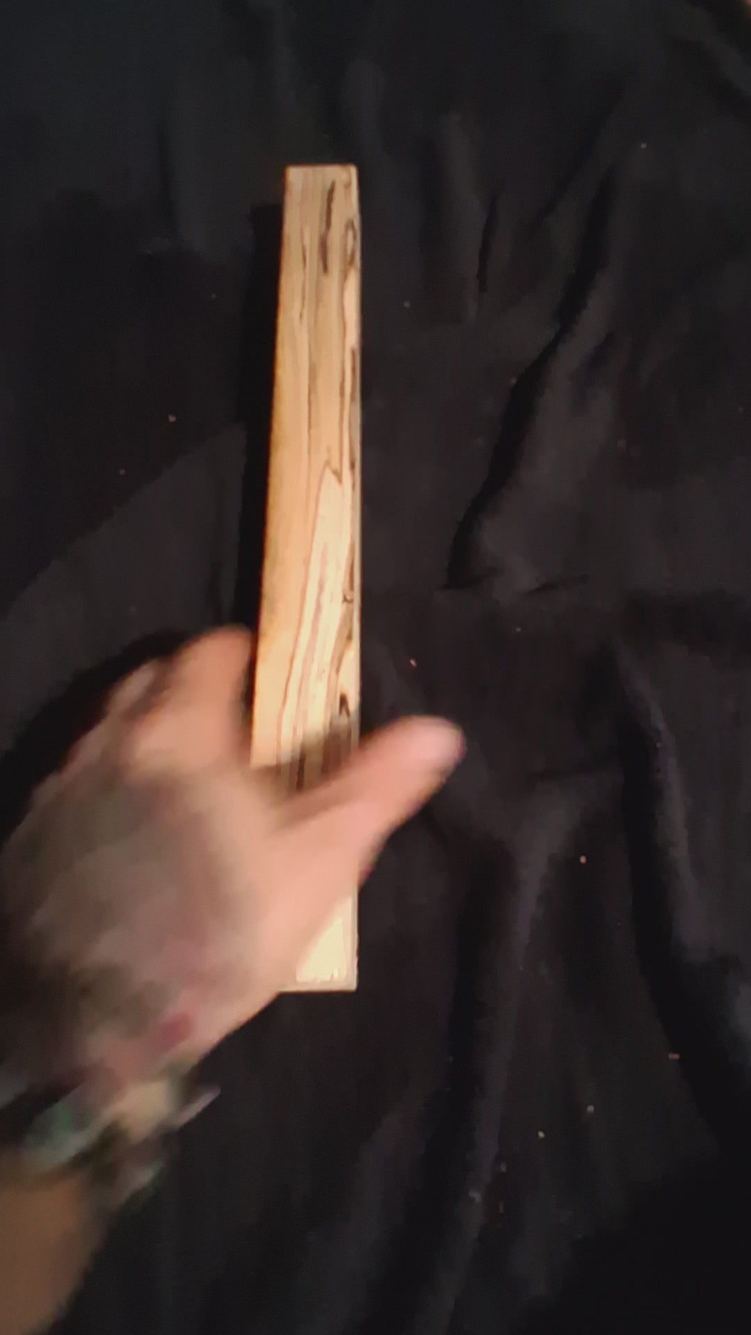 Unique Spalted Wood Blank – Dramatic Natural Zone Lines – 15"×1¼"×1¼" – 207g – product video