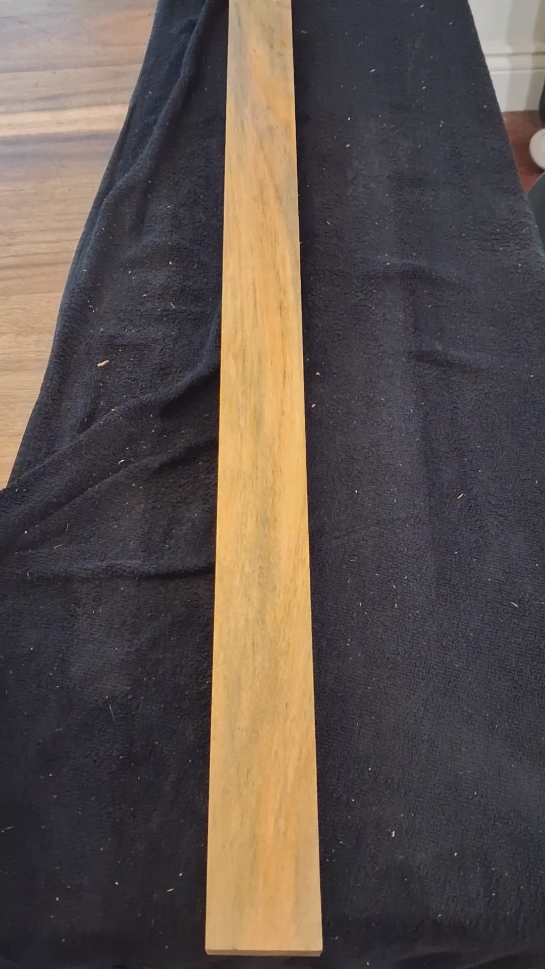 Exotica Woods Signature – Golden, Olive & Gray Hardwood Board – 33¾" × 2⅛" × 1⅛" – Unique Piece