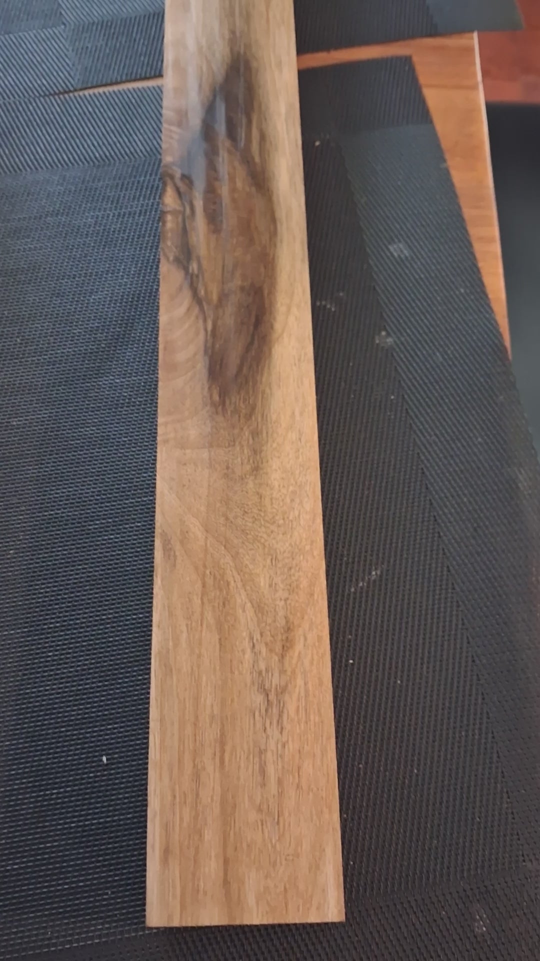 Premium Burmese Teak (Tectona grandis) Hardwood Board – Exceptional Figured Grain – 29⅜" × 2½" × 1¼" – Unique Piece