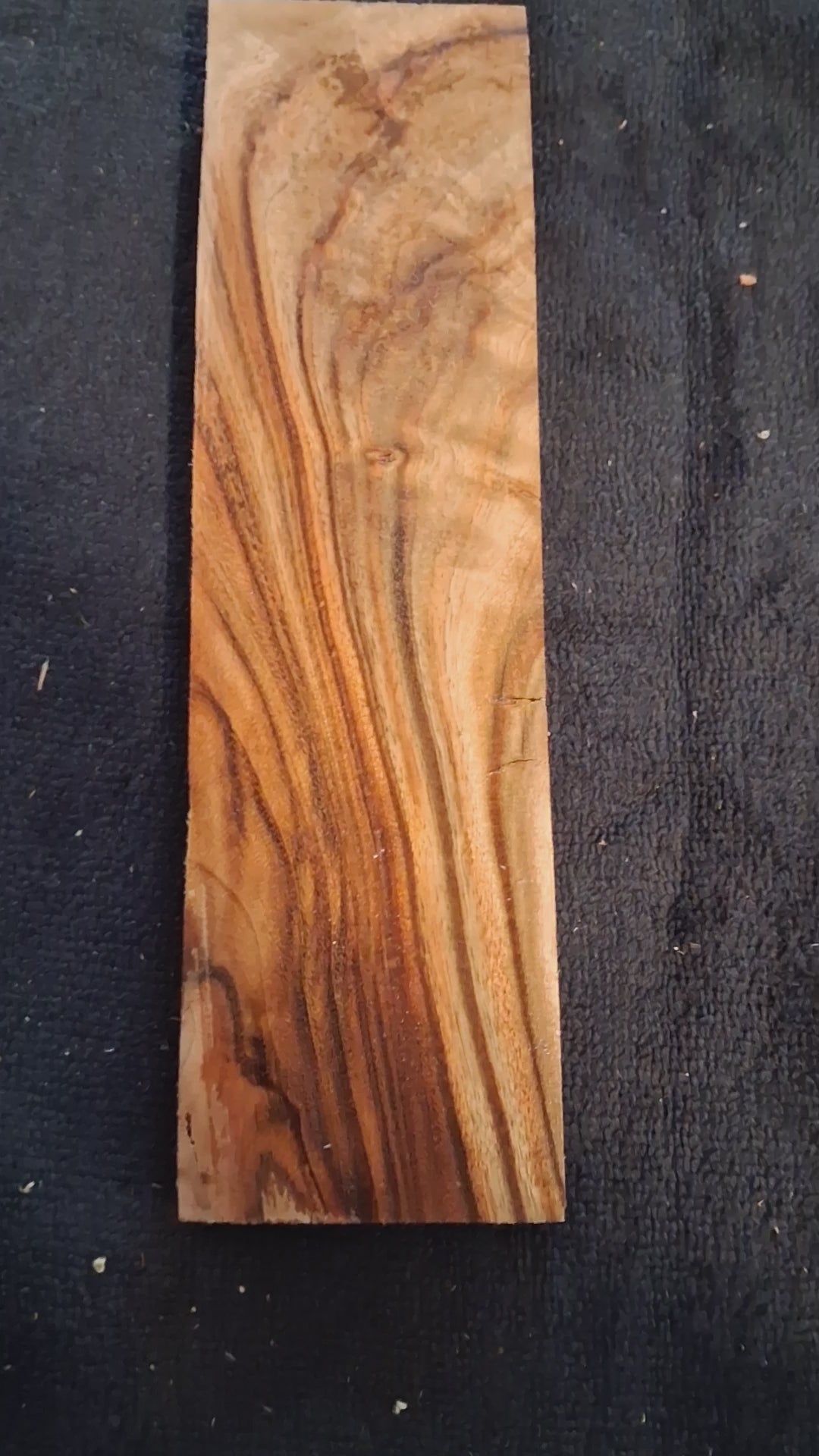Figured Eucalyptus Wood Blank – Flowing Grain & Natural Chatoyance – 8¾"x2⅜"x⅞" – product video
