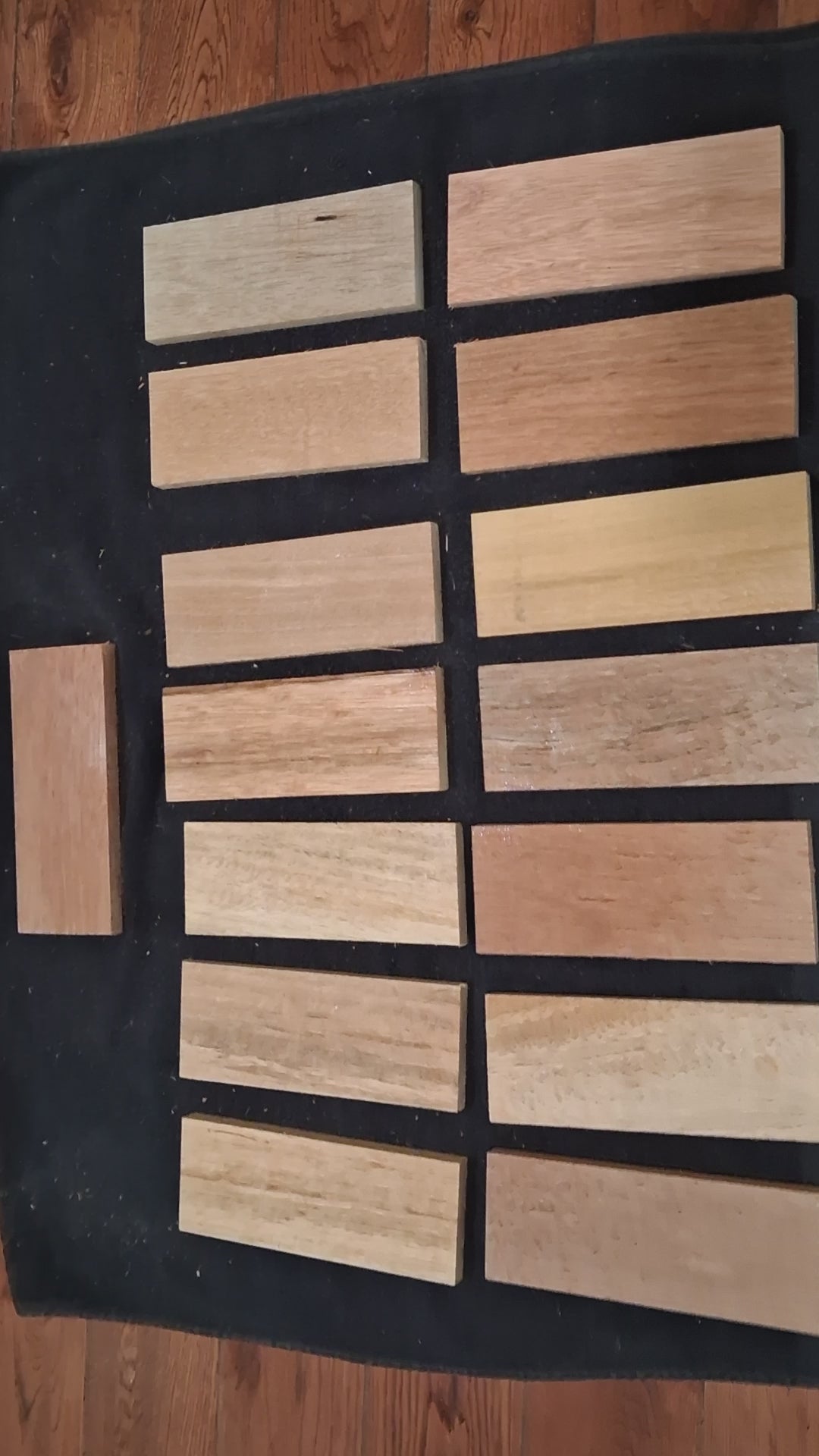 Exotic Wood Craft Boards – Unique Set of 15 – 6½" × 2½" – Lot F