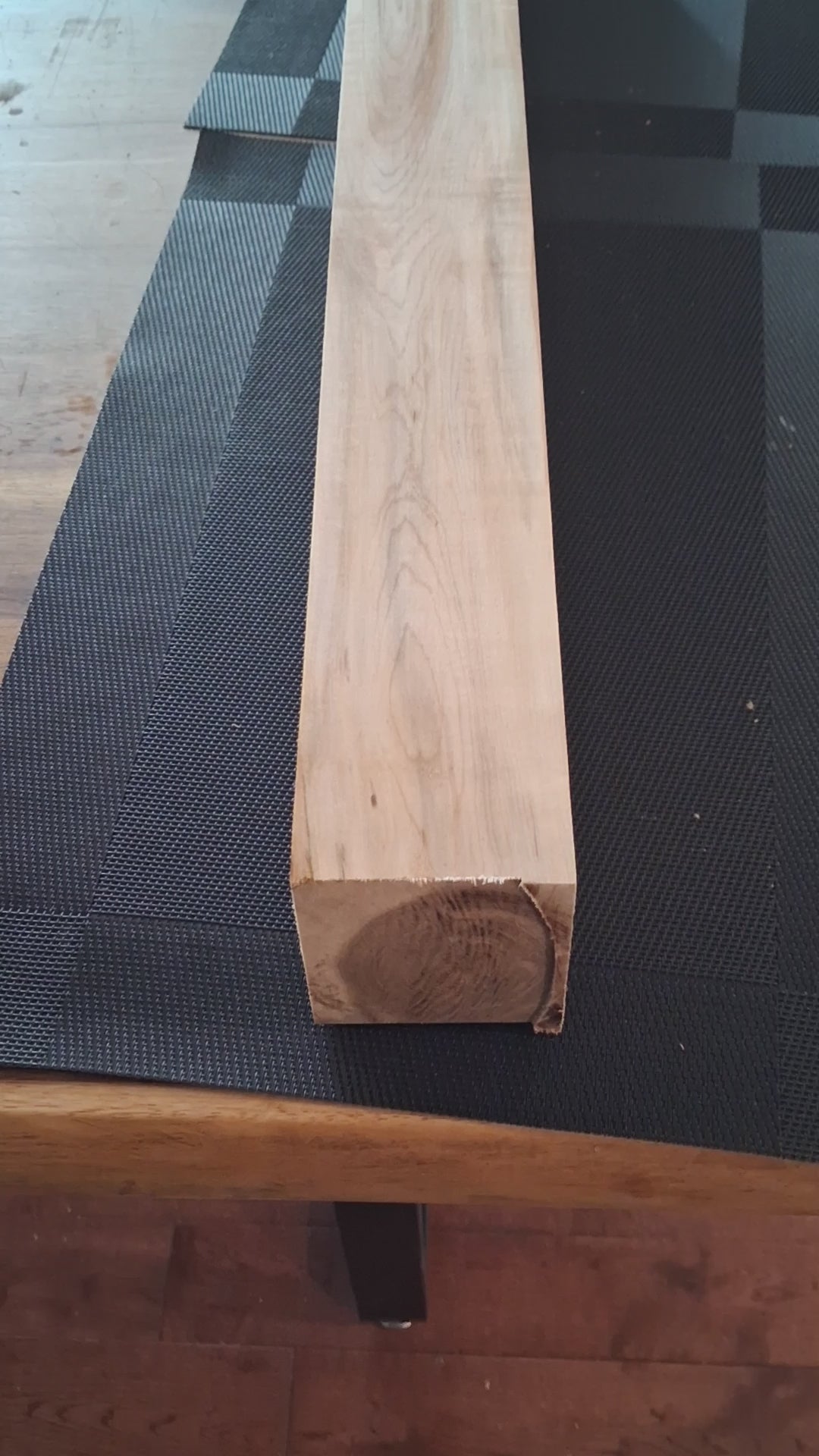 Video showing the faces, edges and natural grain of the 30¾-inch spalted maple blank
