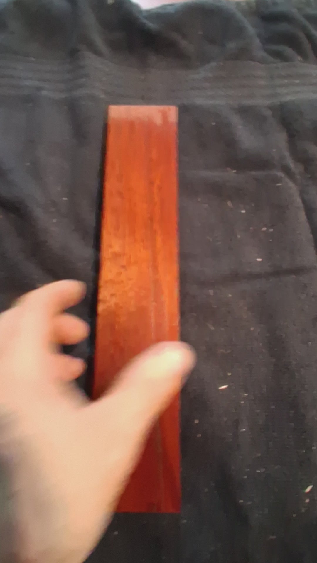 Ultra-Dense Figured Red Exotic Hardwood – Deep Crimson Grain – 11½"×2⅛"×⅞" – product video