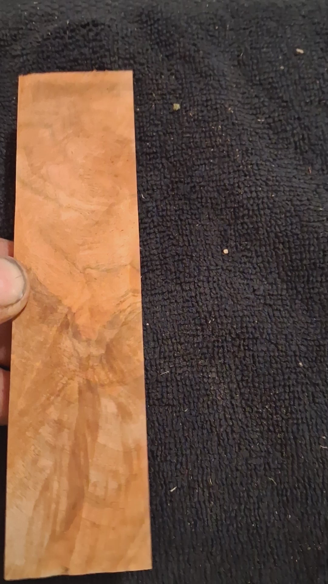 Maple Burl Knife Handle Blank – 5 7/8" × 1 3/8" × 1/2" – product video